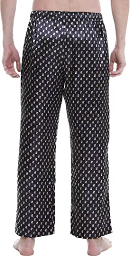 Lavenderi Mens Satin Pajama Pants, Long Pajama Bottoms With Drawstring (Gold Bullion, Medium) #TOP2