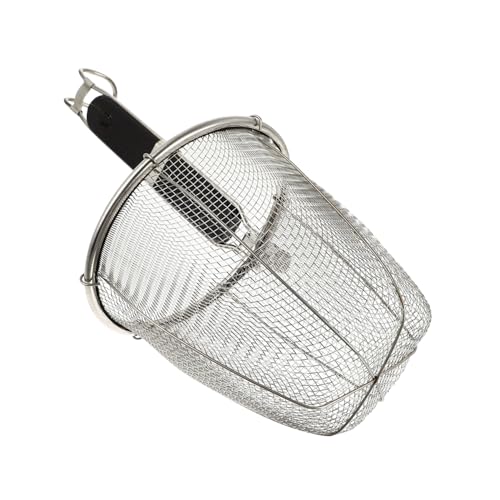 JEWEDECO 便利な調理用 ルストレーナーバスケット 耐久性と衛生的なキッチンシフター 麺茹で用ザル 家 飲食店対応 簡単洗浄 省スペース収納