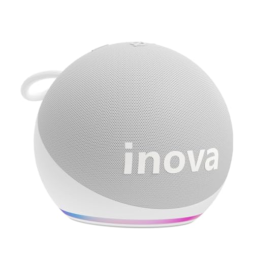 Caixa de Som, INAVA, Melhor Alto-Falante Portátil Bluetooth com Som até Hoje, Graves e Agudos Surround 360°, 20 Horas de Duração da Bateria - Compatível com Alexa (Branco)