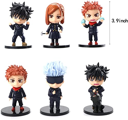 Image of Trunkin Jujutsu Kaisen Action Figures 6 Pcs Set 10 cms Rubber Figure | (Set B) Itadori Yuji Fushiguro Megumi Action Figure Gojo Satoru | Model Anime Toys Figurine,Multicolor