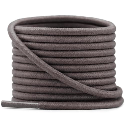 Image of YFINE Waxed Round Shoe Laces: 2 Pairs Oxford Shoelaces for Dress Shoes Boot | 4mm Thick, 20 Colors, 24 inch-71 inch, for Business Footwear, Chukka Boots, Men & Women
