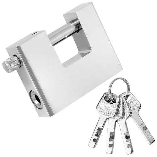 QWORK® Robustes Vorhängeschloss, 70 mm Vorhängeschlösser mit 3 Schlüsseln, Wasserdichte Vorhängeschlösser Außenbereich, für Schuppen, Kette, Tor, Garage, Container QWORK® Robustes Vorhängeschloss, 70 mm Vorhängeschlösser mit 3 Schlüsseln, Wasserdichte Vorhängeschlösser Außenbereich, für Schuppen, Kette, Tor, Garage, Container