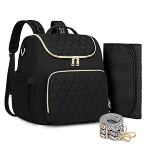 Diaper Bag Backpack, 4 in 1 Convertible Baby Travel Backpacks, Diaper Bag with Changing Pad Diaper bag, Baby Bag for Mom, Insulated Pockets, Stroller Straps, Black