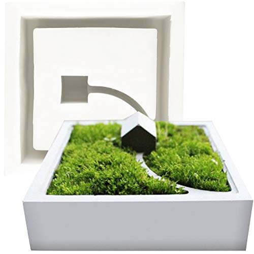 FUNSHOWCASE Small House Architectural Flower Pot Silicone Mold for Epoxy Resin Concrete Clay Succulent Planter Ashtray Diorama Miniature Garden Bonsai Giant 3.3x1.2inch