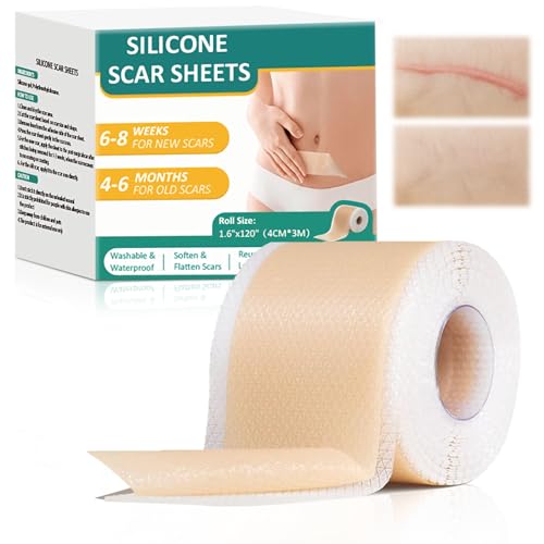 Hojas de Silicona para Cicatrices,Parches de Silicona para Cicatrices,profesionales Parches de Silicona para Cicatrices,Cuidado Suave para Piel,Alivio para Marcas Visibles(4 * 150cm)