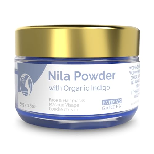 Fatimas Garden Pure Nila Indigo Powder 50g - Natural Moroccan Face & Hair Care Powder for Exfoliating and Moisturizing