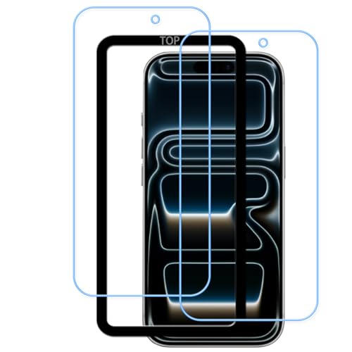 目の疲れを軽減し For iPhone 17 Pro max 用の ガラスフィルム ブルーライトカット機能 保護 液晶保護フィルム 国産旭硝子素材製 9H 表面硬度 強化ガラス 耐傷性 ブルーライト画面保護フィルム 2枚セット ガイド枠付き