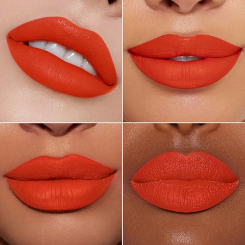 Image of MAKI YIKA 3Pcs Matte Liquid Lipstick Set Dark Red Nude Orange Lipsticks