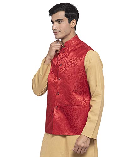 Image of Badoliya & Sons Men's Brocade Zari Nehru Jacket /Waist Coat