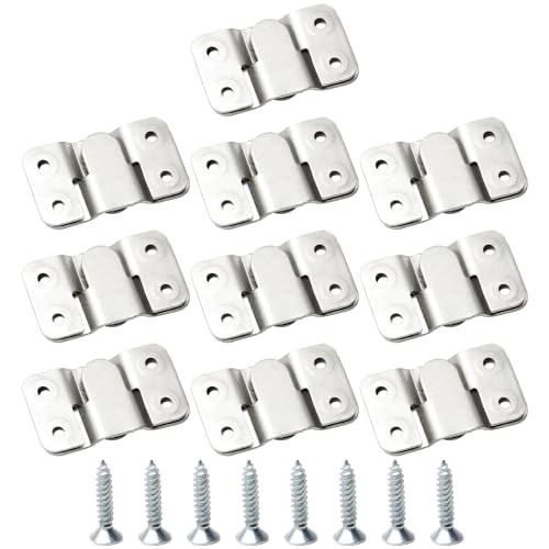 Image of MroMax 20PCS Flush Mount Bracket 2.09 inch x 1.18 inch Interlocking Photo Frame Hook Zinc Plated Wall Mount Clip Hook for Picture Display Art Gallery Wall Mount Hardware Silver