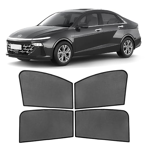 Image of AutoStory Custom Fit Non-Magnetic Cotton Mesh Car Sunshade for Verna 2023 Onwards | UV & Heat Protection Car Window Curtains | Privacy Car Sun Shade | Breathable Vehicle Specific Side Window Shades
