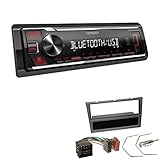 Kenwood KMM-BT209 1-DIN Autoradio Media Receiver Bluetooth USB AUX mit Einbauset passend für Opel Vectra C 2002-2008 Charcoal-metallic