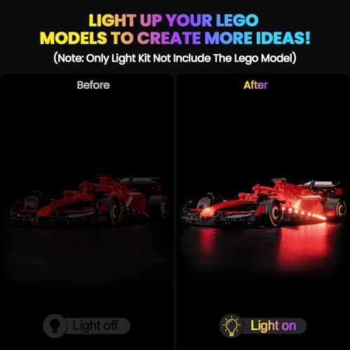 Image of Upgraded Led Light Kit Compatible with Lego Ferrari SF-24 F1 Race Car Building Set, Lights Decoration Compatible with Lego 77242 (Model Not Included)