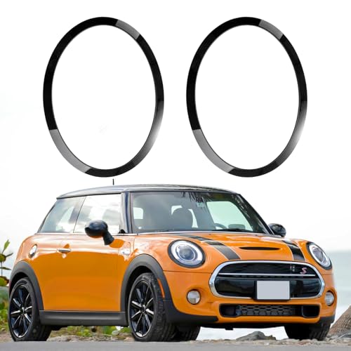 Anillos de faros para Mini Cooper F55 F56 F57 2014-2021 juego de 2 piezas negro