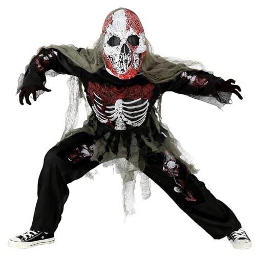 Disfraz de zombie para niños, esqueleto espeluznante miniatura 1