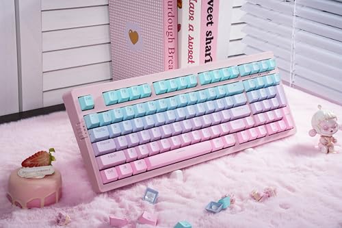 Image of ZORNHER ZH980 Mechanical Keyboard,95% Pink & Blue Creamy Keyboard with Number Pad,Gaming Keyboard Full Size,Shine Through PBT Keycaps,Creamy Sounding Linear Switches