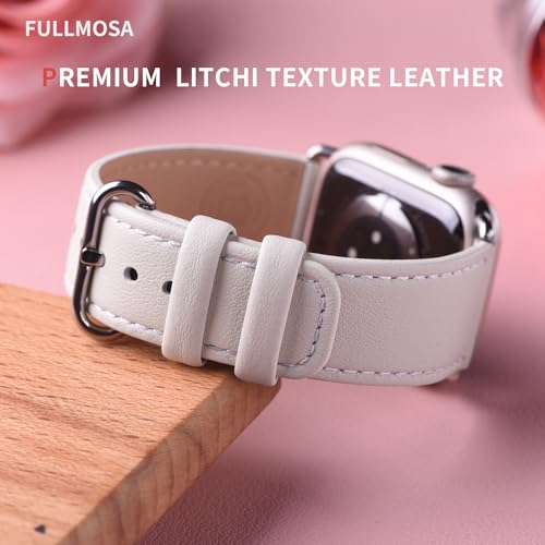 Image of Fullmosa Compatible Apple Watch Band 49 /46 /45 /44 /42 /41 /40Premium Genuine Leather Replacement Strap, Compatible with Apple Watch Series Ultra3 /2 /1 SE3 /2 /1 11 /10 /9 /8 /7 /6 /5 /4 for Men and Women
