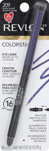 Image of REVLON ColorStay Pencil Waterproof Eyeliner, Smudge-Proof, Eye Makeup with Built-In Sharpener, 209 Black Violet, 0.01 oz (Pack of 2)