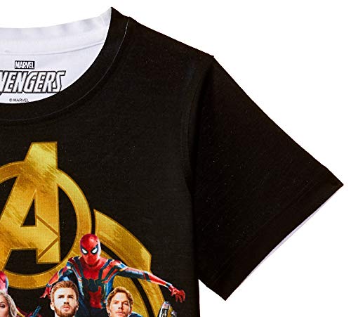 Image of Marvel Avengers by Wear Your Mind Boy's Animal Print Regular fit T-Shirt (DMA0047 Black 2 13-14Y)