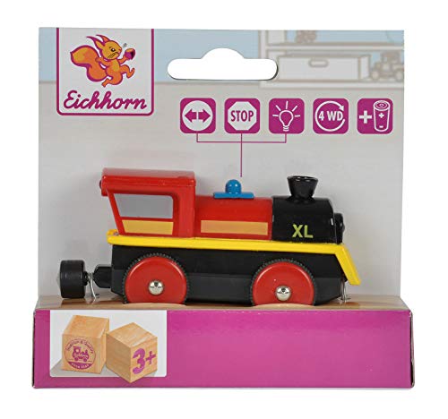 Eichhorn 1885 100001301 - Bahn, E-Lok 10,5 cm, mit 4-Radantrieb und vier Funktionen, inkl. Batterien 60 min. Laufzeit