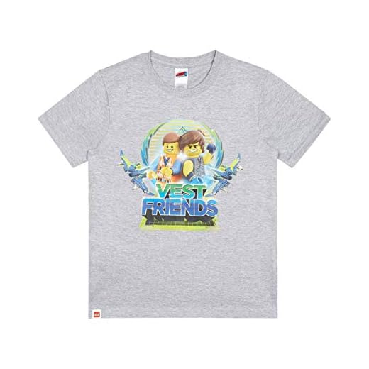 Lego Movie 2 Emmet and Rex Vest Friends Boys T-Shirt Gray