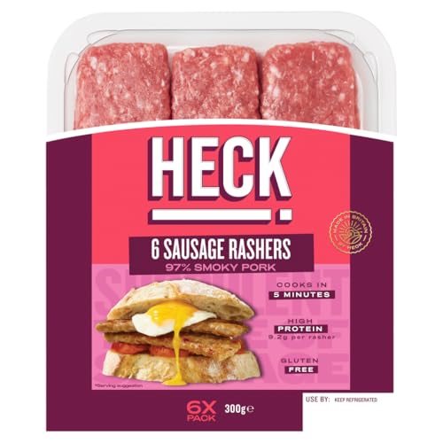 HECK! 97% Smoky Pork Gluten Free Sausage Rashers 6 pack 300g