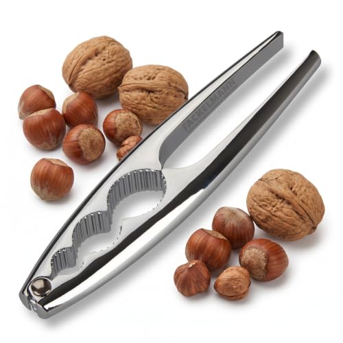 Fackelmann Nussknacker hochwertiger Nuss-Knacker robuster Zinkdruckguss mit sehr guter Kraftübertragung (Farbe: Silber) Menge: 1 Stück ca. 17cm