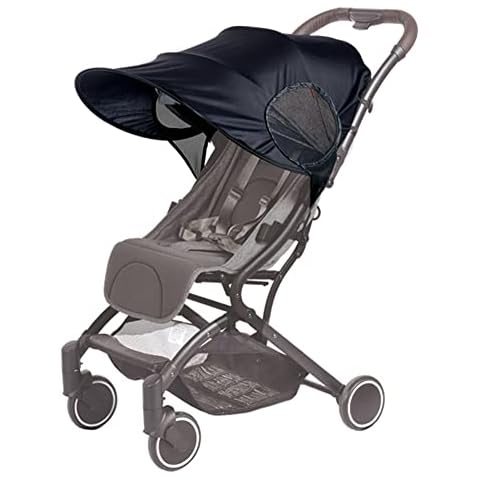 TOPOQ Pram Sun Shade Cover Universal Pushchair Sun Shade Canopy Stroller Awning Sun Shield Umbrella Pram Sun Parasol Sun UV Protection Cover for Baby Buggy Foldable Removable Cover