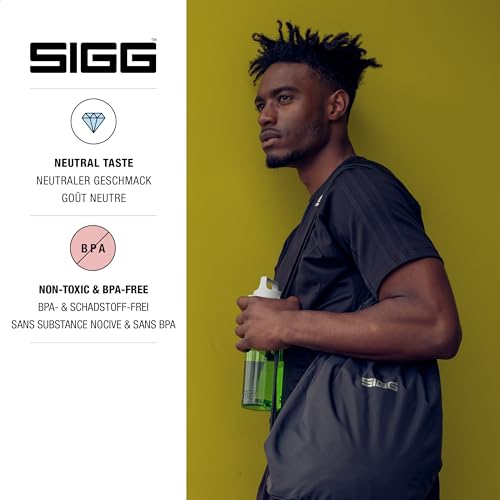 Sigg Total Color Green Trinkflasche (0.6 L), schadstofffreie und auslaufsichere Trinkflasche, leichte und bruchfeste Trinkflasche aus Tritan 3