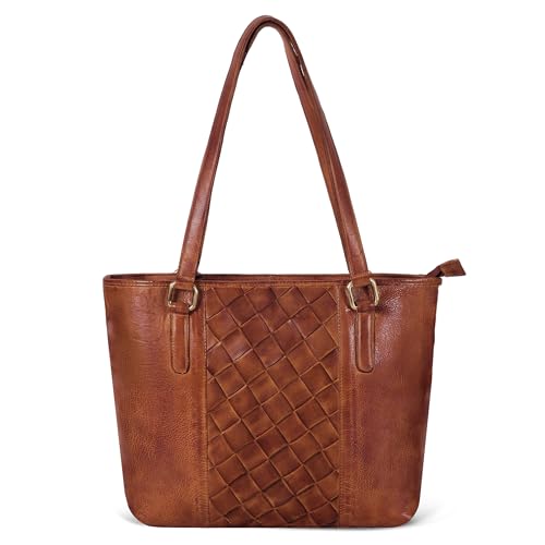 Image of Leather Purse For Women - Real Leather Tote For Women - Ladies Shoulder Handbag For Work, Travel, Casual Use