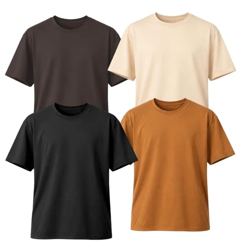 Image of CHKOKKO Oversized Tshirt for man Solid Classic Round Neck Loose Fit Half Sleeve Soft and Comfortable Casual Stylish wear for Summer