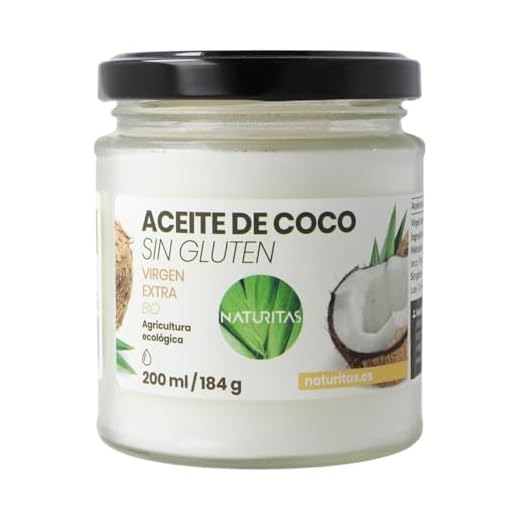 Aceite de Coco Sin Gluten 200ml Naturitas | Virgen extra | bio | Efecto antibacteriano | Perfecto para cocinar | Hidratante de cabello y piel | Vitamina E | Apto para veganos | Sin gluten