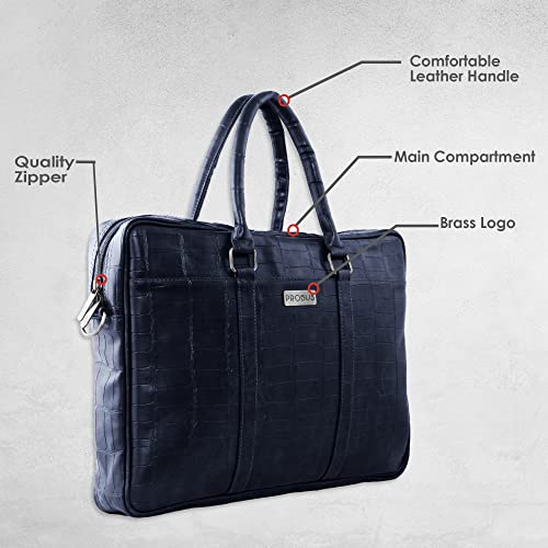 Image of Probus 13-Inch / 14 Inch / 15.6 Inch Vegan Leather Laptop Messenger Bag Sleeve Case Cover for MacBook Office Executive