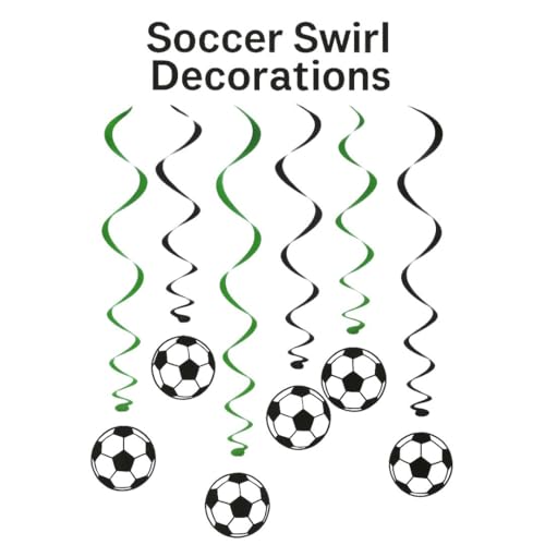 Image of Wanna Party Soccer Swirl Decorations 6ct for Soccer Theme Party Decorations /Football party Supplies /Soccer theme Birthday Party Decorations for boys, Multicolor (702810)