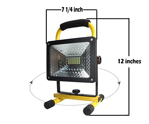 (Updated Version) 2400 lumens, 50 Watts, 36 LED. Heavy Duty LED Flood/Shop Light, Portable Rechargeable Cordless LED Work Light Flood Light Durable Emergency Light Newly Design Battery Cover Stronger! - Thumbnail 2