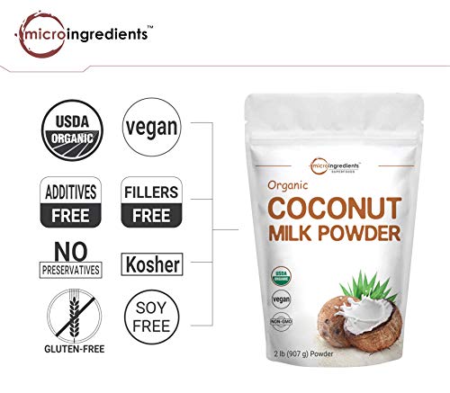 Micro Ingredients Organic Coconut Milk Powder, 2 Pound (32 Ounce), Plant-Based Creamer, Perfect for Coffee, Tea and Smoothie, Non-GMO and Vegan Friendly - Thumbnail 3