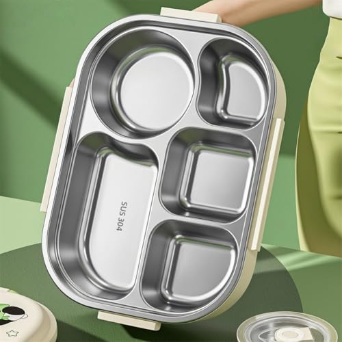 Boîte à déjeuner anti-fuite 5 compartiments en acier inoxydable