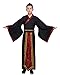 Ez-sofei Men's Ancient Chinese Han Dynasty Costumes Hanfu Robes (S, Black&Red)