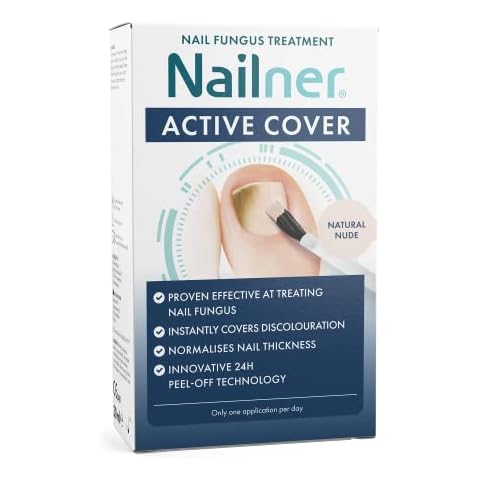 Nailner Active Cover - Nail Fungus Treatment - Instantly Covers Discoloured Nails - Innovative 24 Hour Peel Off Technology - Nude - 30ml Cover