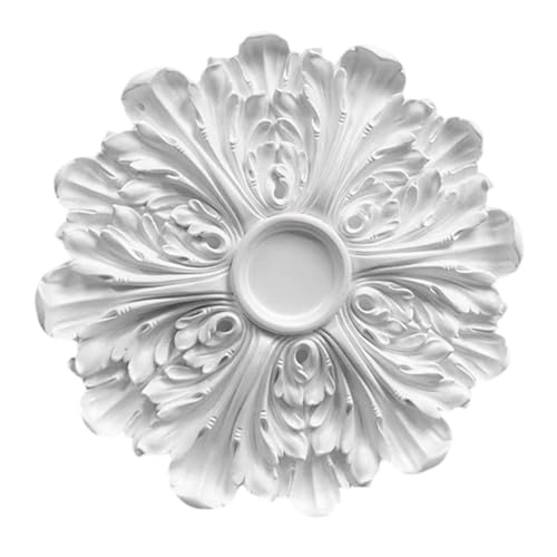 Rosetón de techo circular de 35 cm, placa decorativa ornamental para reformas de interior 2