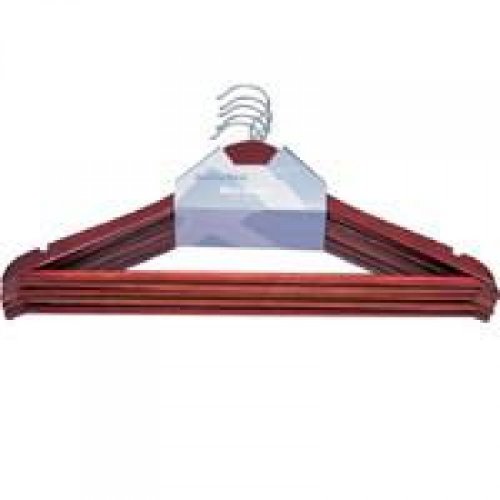 Homebasix HEA00040G Clothes Hanger, 5 Piece, Mahogany