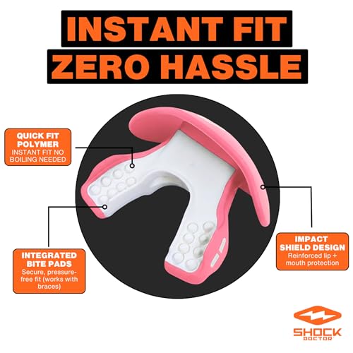 Shock Doctor Kool Aid Lip Guard Mouth Guard - Max Air Flow, Full Mouth Protection Compatible with Braces, Lip Guard, Instant Fit Mouthguard for Football, Hockey, Lacrosse