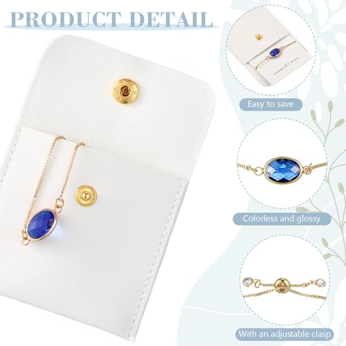 Quelay 12 Pcs Blue Jewelry Bridesmaid Bracelets Gift Leather Bag Pouch Set of 6 for Wedding Bridal Party Favor3