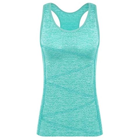 Disbest Sport Tank top Women Yoga top with Breathable Quick-Drying Fabrics and Comfort Seamless Design Integrated Bras for Yoga Training Running Hiking Fitness Casual wear Fluorescent Green Cover