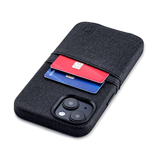 Dockem Étui pour Cartes pour iPhone 14 avec Plaque Métallique Intégrée pour Montage Magnétique & 2 Poches: Luxe M2 Étui Portefeuille en Cuir Synthétique...