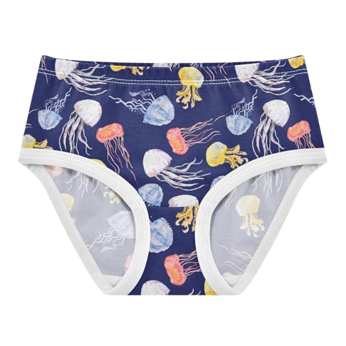 Little Girl Underwear Toddler Panties Kids Undies Jellyfish Blue Soft Cotton Briefs 2T-8Y