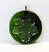 Moss Green Maple Leaf Handmade Up-Cycled Recycled Glass Wine Bottle Bottom Sun Catcher