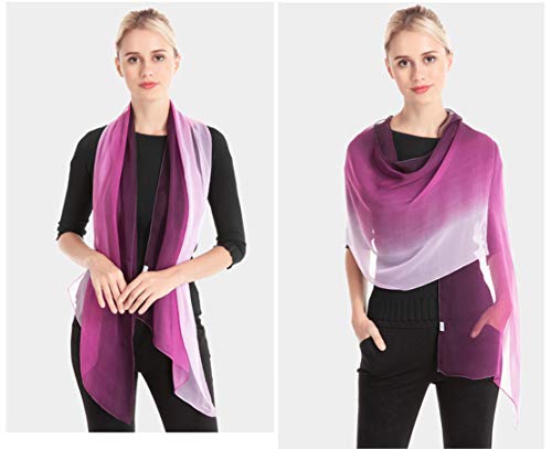 Womens Ombre Chiffon Scarf Summer Beach Scarves Neck Shawl Wrap Cover Up2