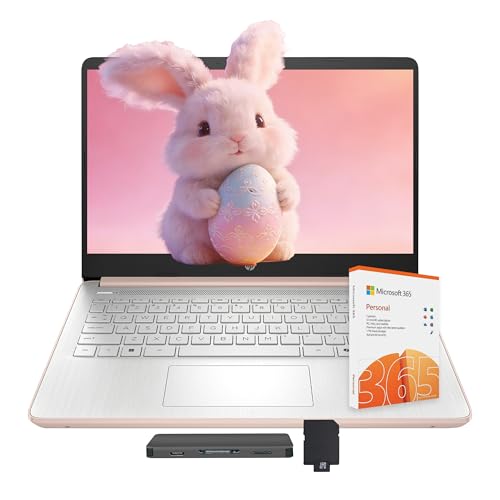 Image of HP Stream 14 inch Laptop with AI Copilot, Flagship for Business & Students, 13th Gen Intel 4-Core, 4GB RAM, 1.12TB Storage (128GB UFS + 1TB Docking Station), 1-Year Office 365, Win 11 S, Pale Rose Gold