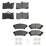 Akebono ProACT Ultra Front and Rear Ceramic Slotted Brake Pads Set Kit for Lexus GS200t GS350 GS450h IS200t IS300 IS350 RC200t RC300 RC350